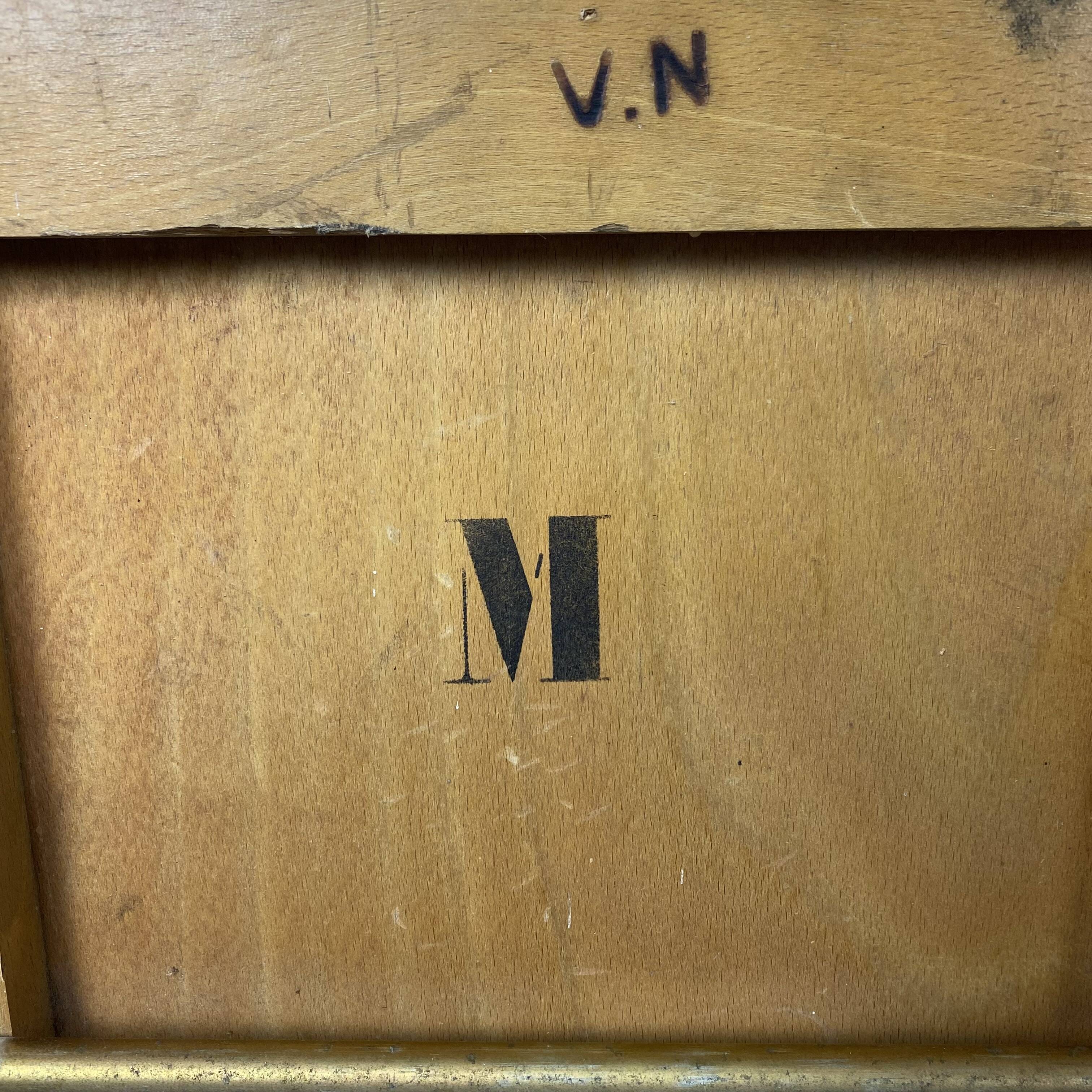 Pair of mismatched wooden folding chairs