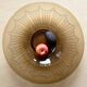 Old Verrex smoked glass fruit bowl, with a radius decoration cut into the glass