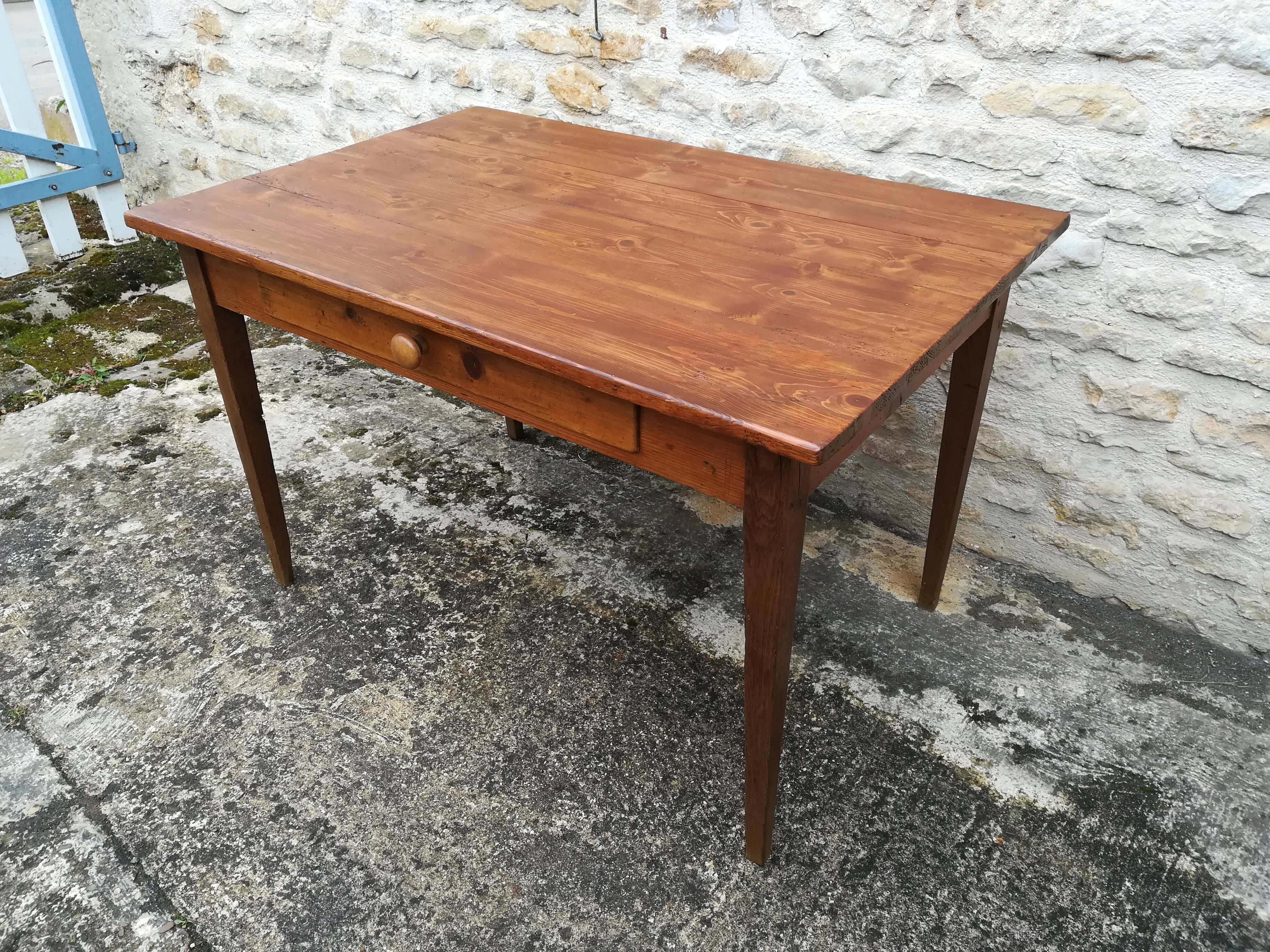 Farm table with drawer