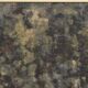 Square coffee table in marbled glass with "solar eruption" decor.