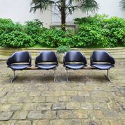 Deux double chaises fauteuils bancs en cuir Geoffrey Harcourt Artifort années 60