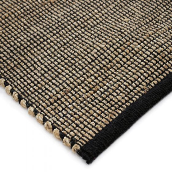Tapis en jute et coton noir 190 x 290 cm