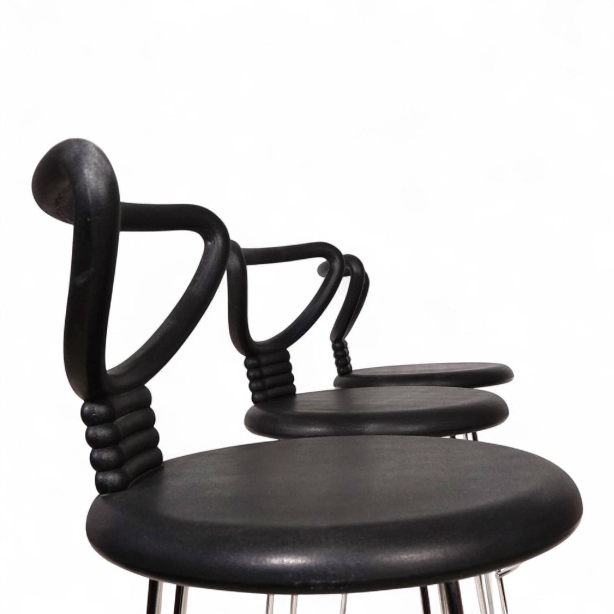 Fasem Italia 3-piece set of postmodern bar stools by Nobu Tanigawa, 1990