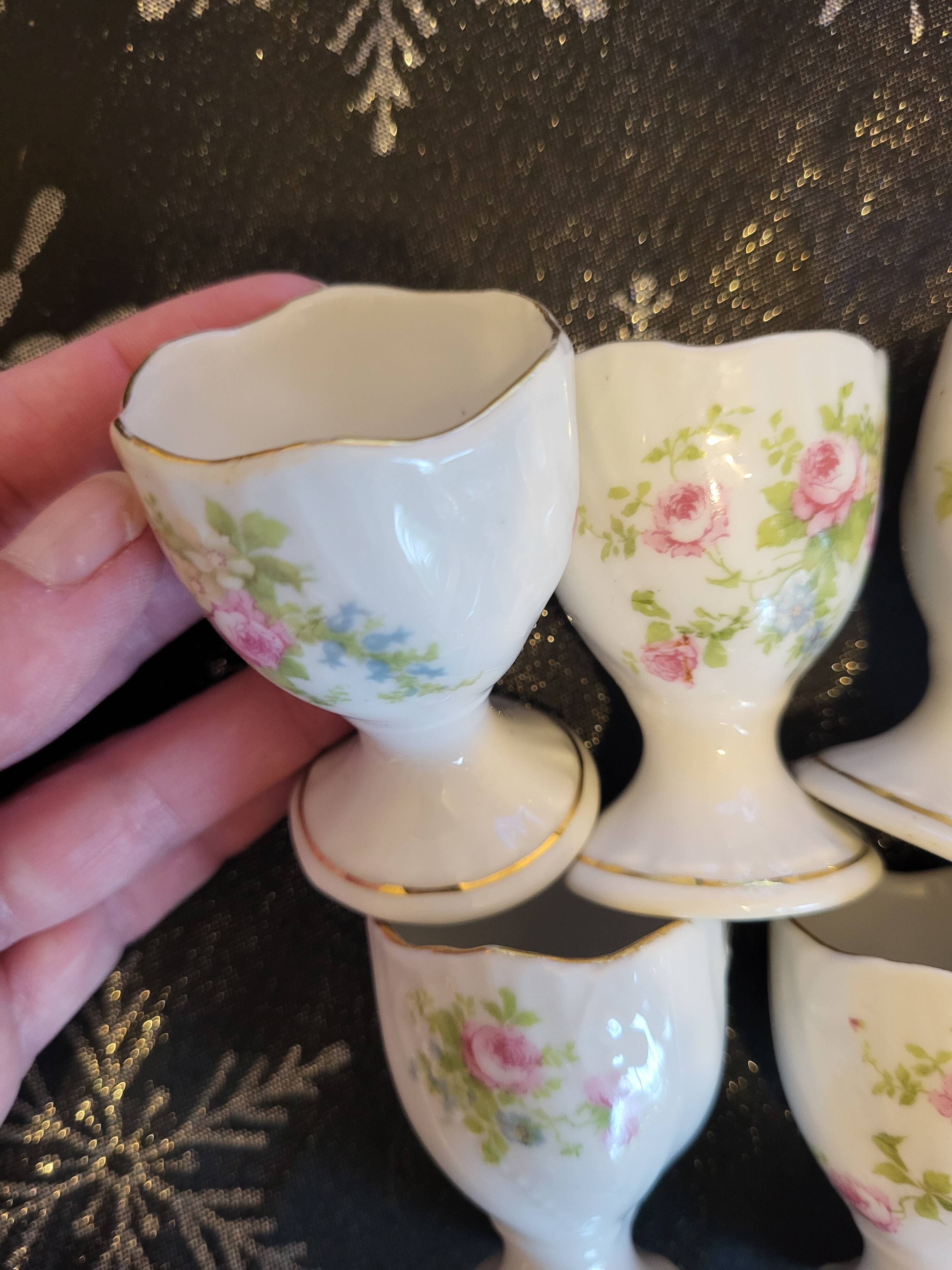 Lot of 5 vintage porcelain egg cups.