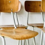 Chaises d'école vintage, lot de 6