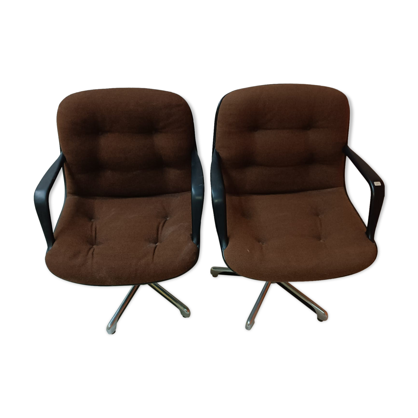 Randall Buck 1960 Space Age Pair of Strafor 451 Shell Armchairs
