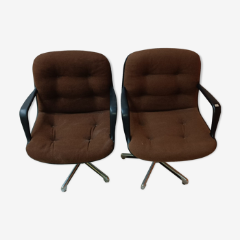 Randall Buck 1960 Space Age Pair of Strafor 451 Shell Armchairs