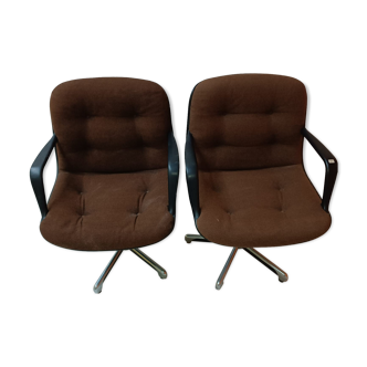 Paire de fauteuils coque Strafor 451 Randall Buck 1960 Space Age