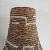 German ceramic vase with geometric patterns with white enamels
