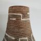 German ceramic vase with geometric patterns with white enamels