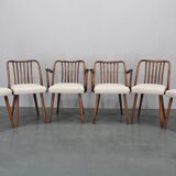 1960s Antonin Suman Set of Six Beech Dining Chairs, Restored