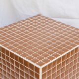 Brown column side table 66x33 cm