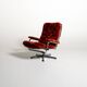 Swedish swivel armchair in velvet, 1970s