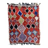 Colorful Boucherouite Berber rug - 140 x 167 cm