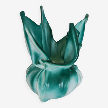 Vase 1960 folded resin Les Exclarares