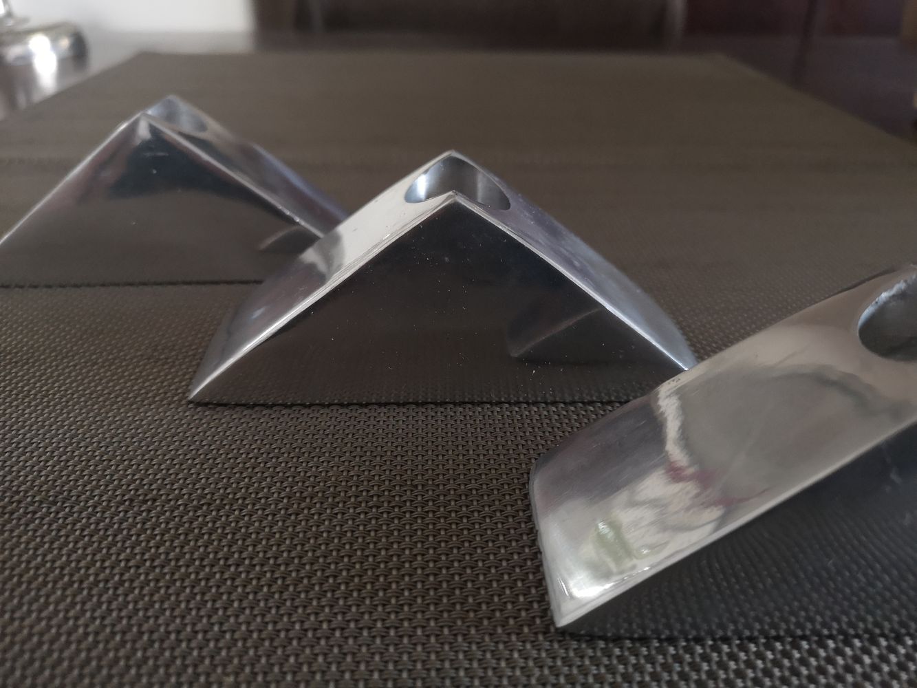 Trio of Scandinavian chrome candle holders - 1970s/80s