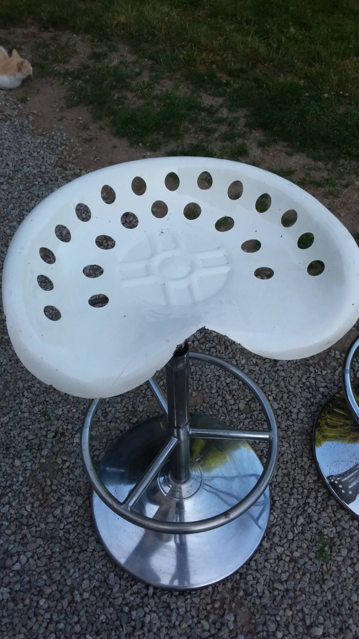 Pair of Etienne Fermigier designer stools, Mirima mower model, publisher