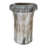 1970s Czechoslovak brutalist ceramic vase, large textured mid-century pottery