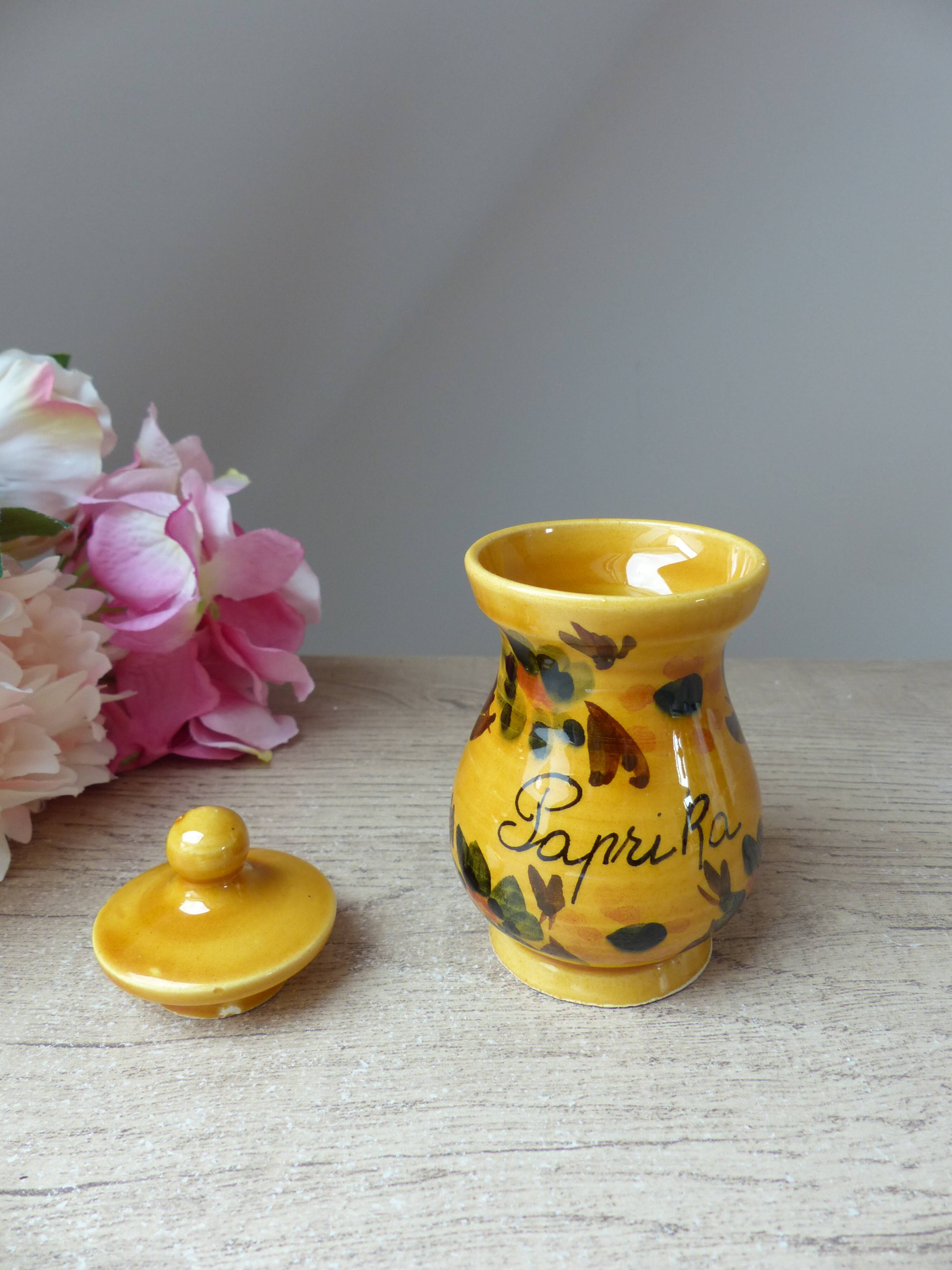 Small spice pot for paprika ceramic Vallauris Vintage