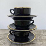 3 black Apilco cups