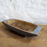 Swedish folk art, large unique blue farmer's bowl from the 19th century.