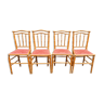 4 wooden chairs imitation bamboo