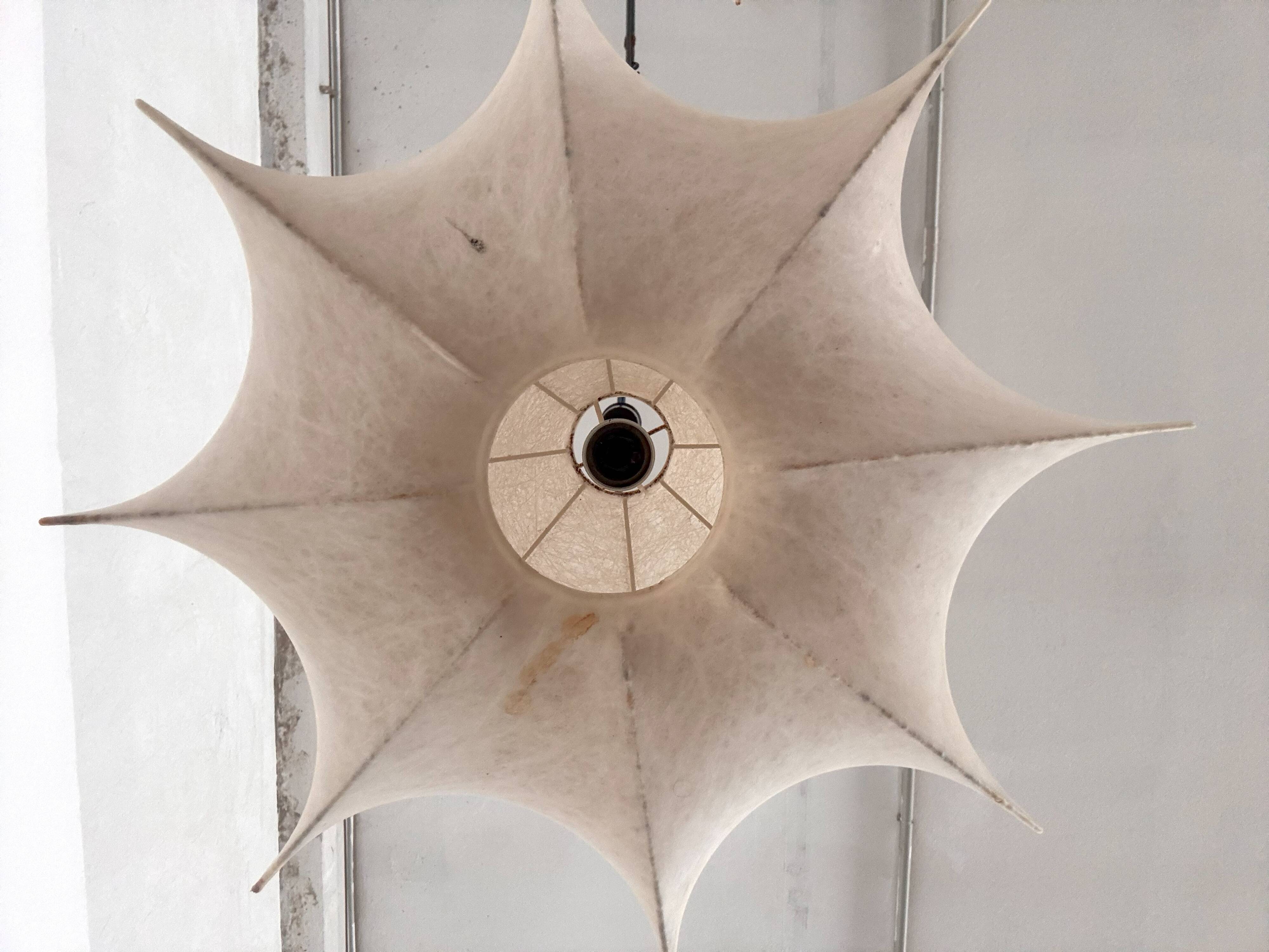 Pair of Italian Designer Cocoon Pendant lights original from the 1960s