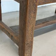 Old farmhouse table in solid oak, 1 drawer, France