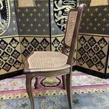 Suite of 6 Louis XV style chairs in walnut and canning