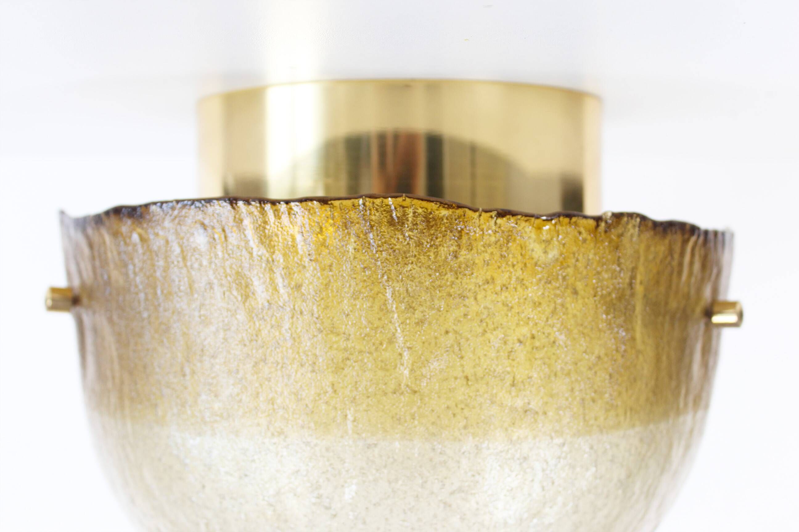 Brass and muranoglass 'Citrus' flush mount light by Hillebrand
