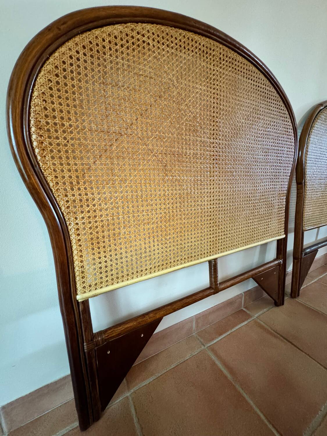 2 cane headboards