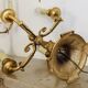 Paire de lampes de table en bronze doré époque milieu XXe