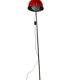 Vintage orange-red floor lamp with chrome.