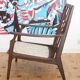Fauteuil relax vintage en bois de style scandinave, 1950