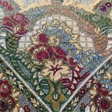 Algiers silk tablecloth, early 20th century, floral motifs enhanced with gold thread, handmade