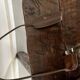 vintage lamp in pyrite sandstone and wool lampshade, La borne 1970