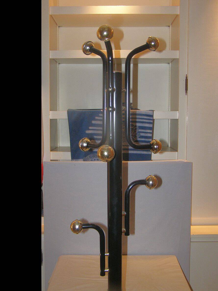 Coat rack 8 branches in metal and gilding with umbrella door and marble base canes