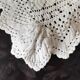 White cotton bedspread - throw with geometric chevron pattern