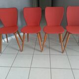 Suite of 4 chairs by Bistrot Baumann 800 by Swiss designer Max Bill 1950s