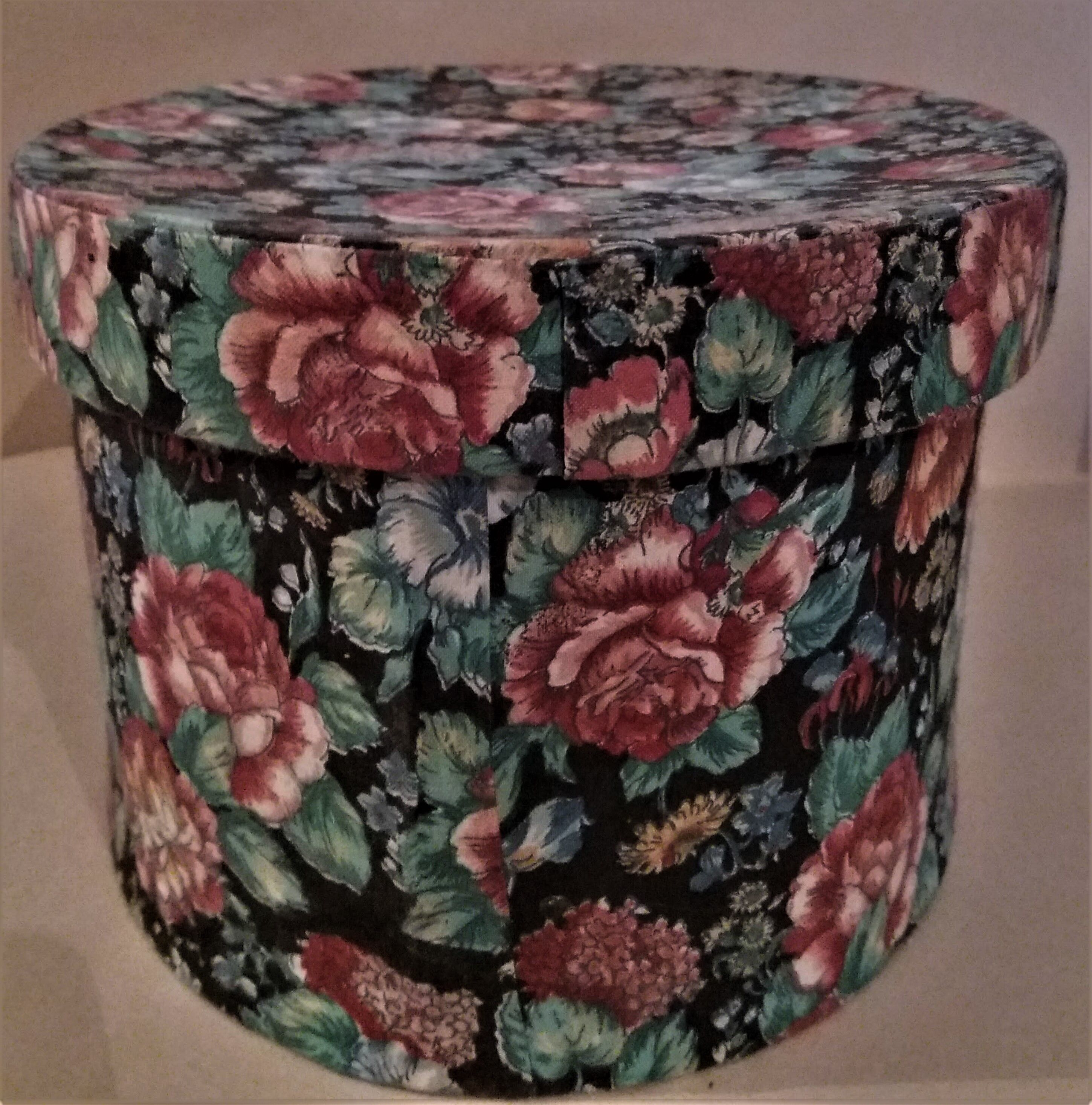 Vintage sewing box flower fabric