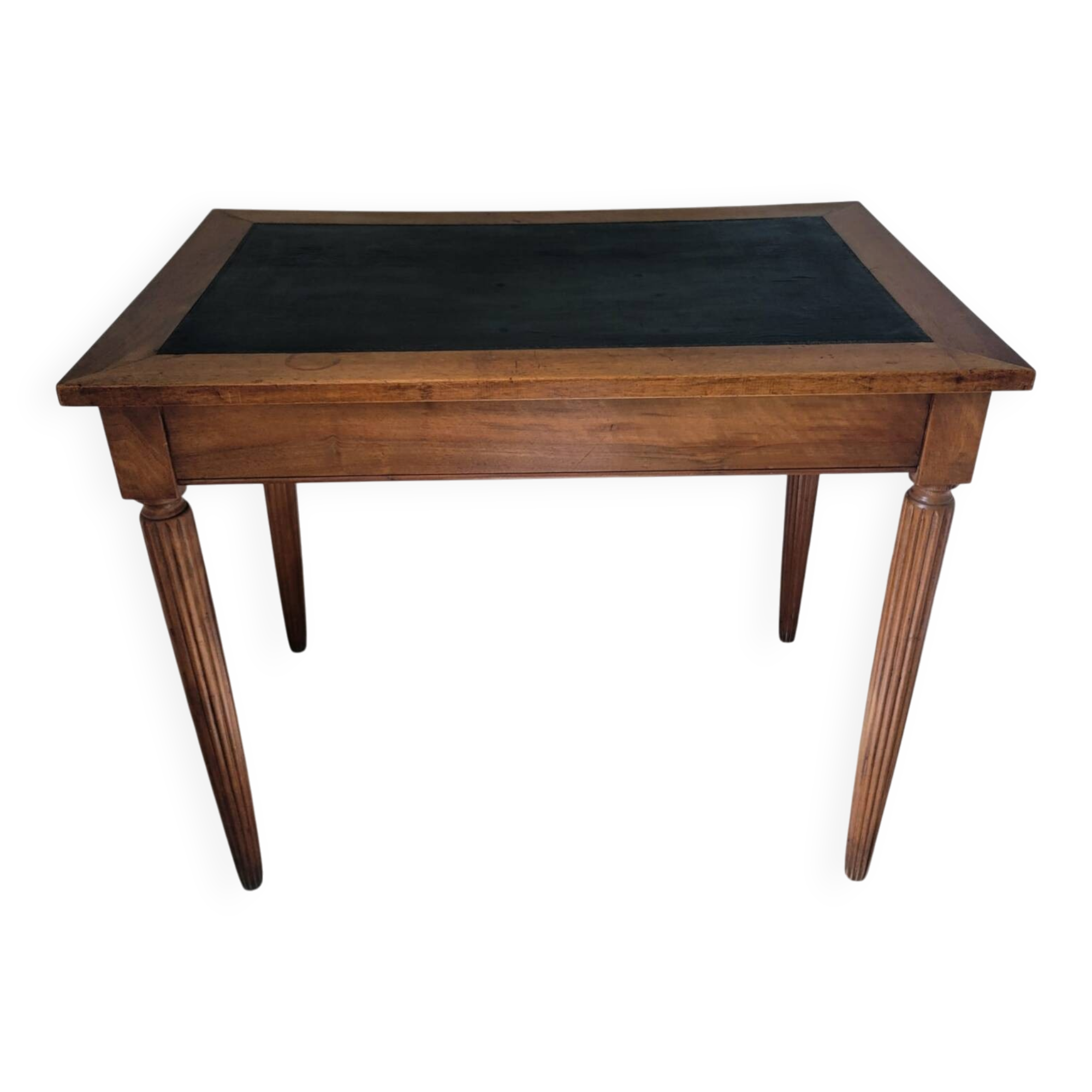 Antique desk made of solid wood and leather.