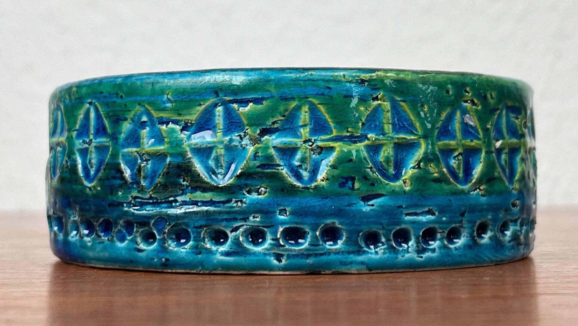 Mid-Century Modern Rimini Blu Pottery Candleholder by Aldo Londi for Bitossi, Italy, 1960s