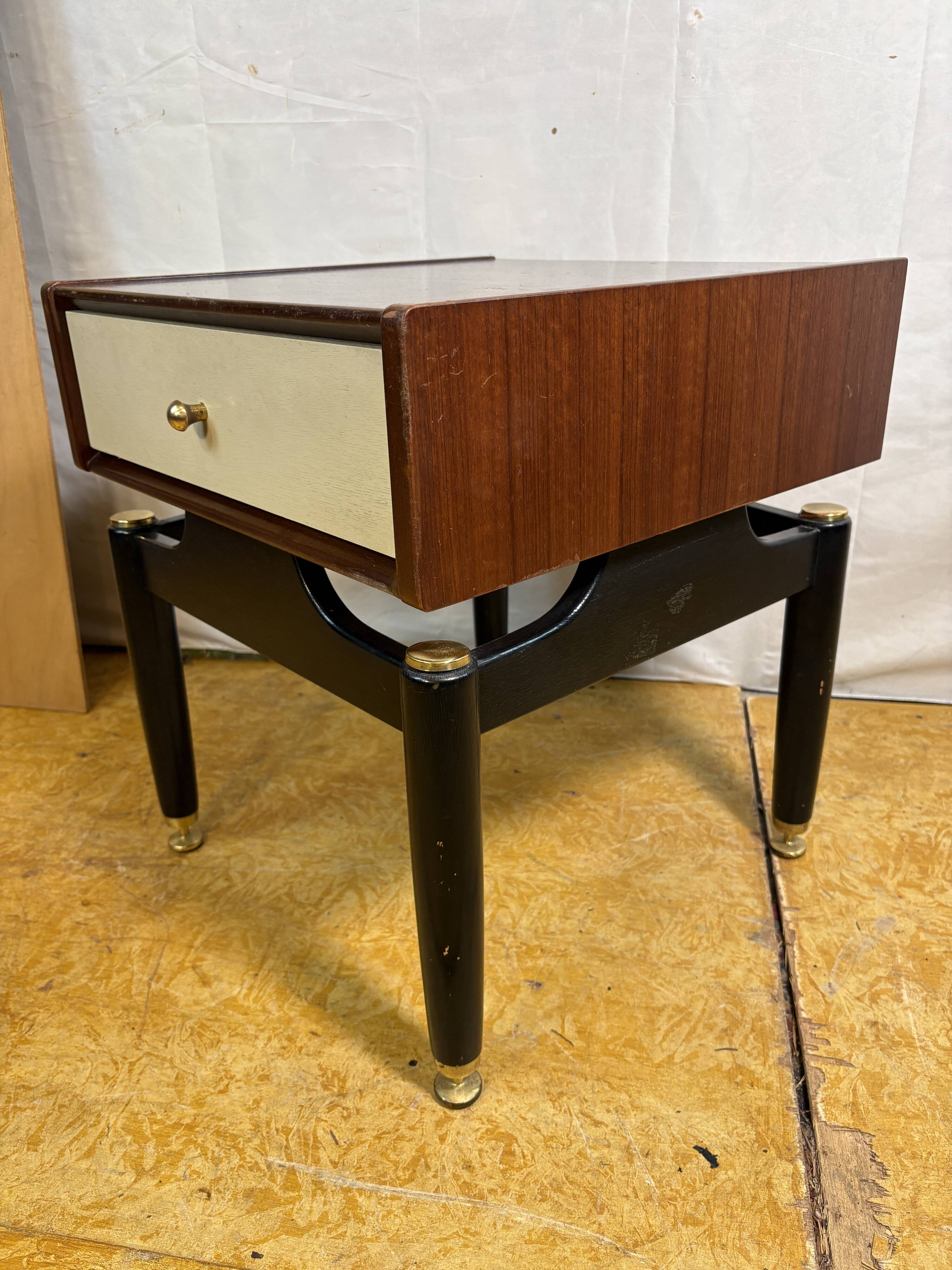 Mid-Century Retro Vintage Teak Side Table by G Plan Librenza “White China"