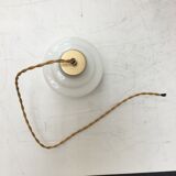 Art Deco pendant lamp in white opaline