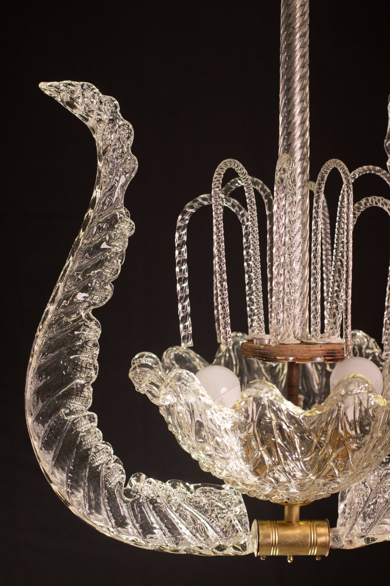 Art Decò Fountain Chandelier By Barovier e Toso, Murano Glass, 1940
