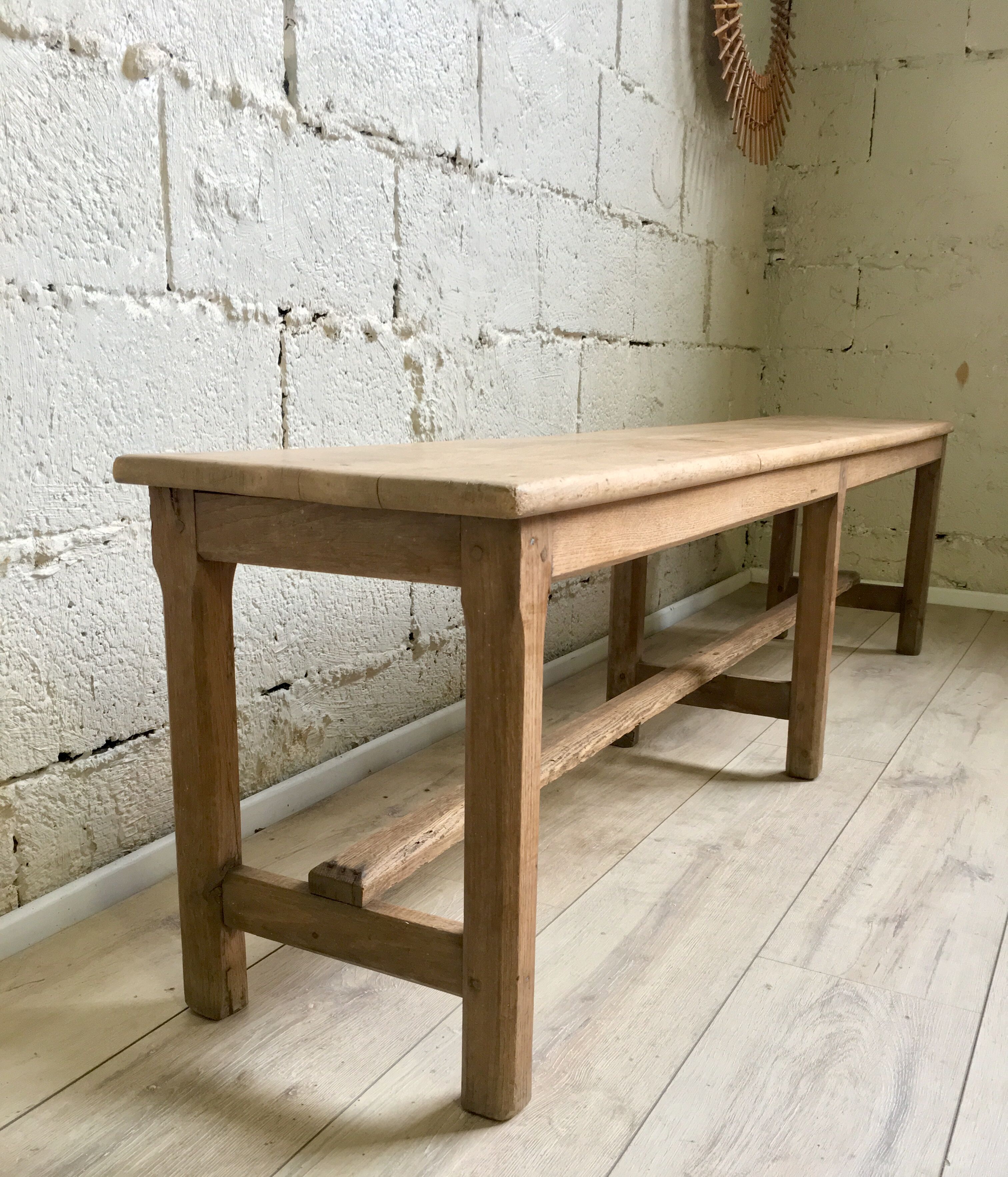 Old solid oak bench