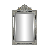 Grand miroir Venitien aux Cygnes, Glace Murano du XIXe siècle biseauté 133