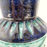 Blue and Teal Ceramic Vase in the style of Bitossi
