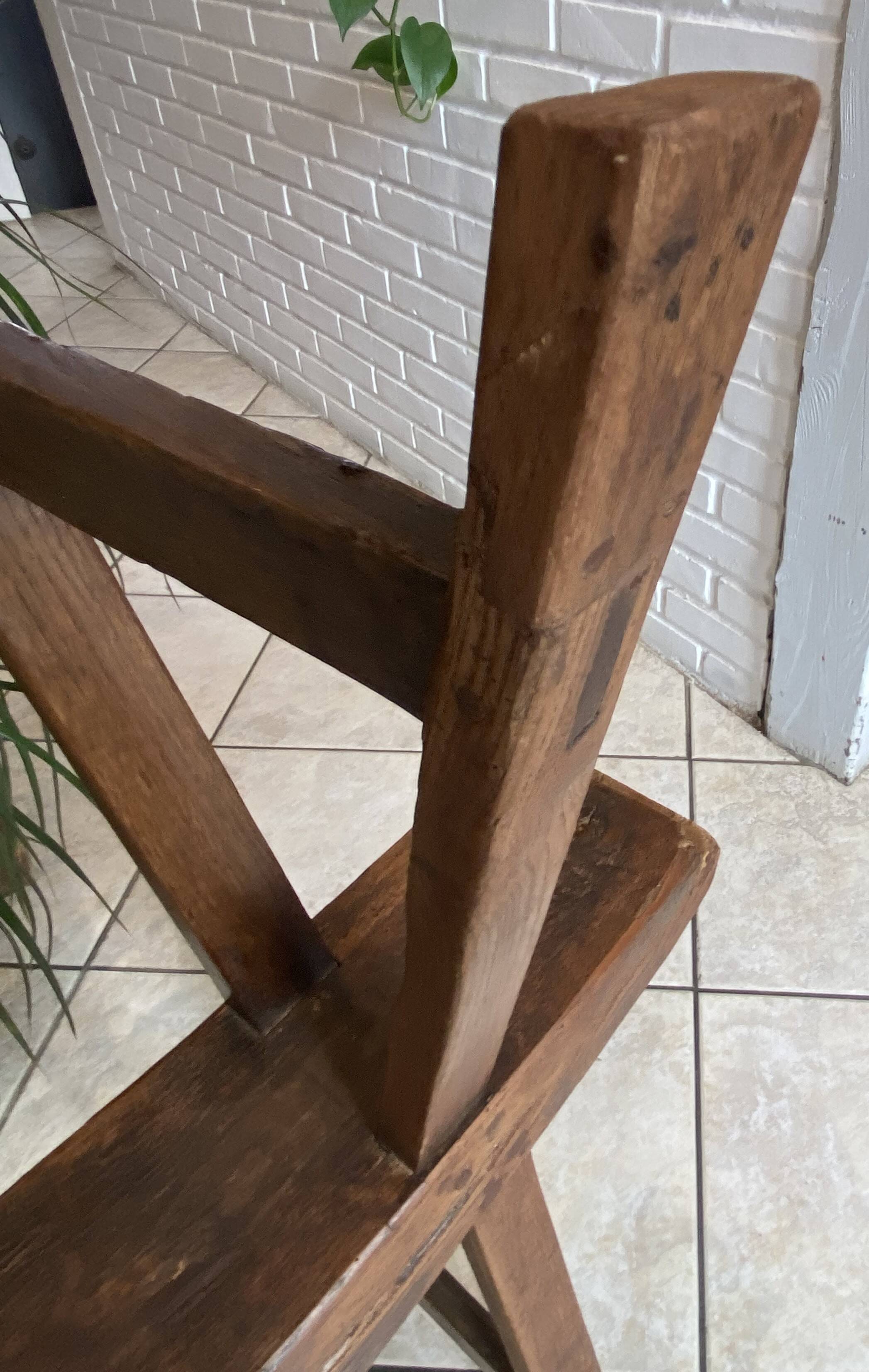 Pair of solid oak farmhouse benches 214cm for rustic table 1950