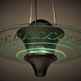 2 Art Deco Hanging lamps with cut glass England 1930